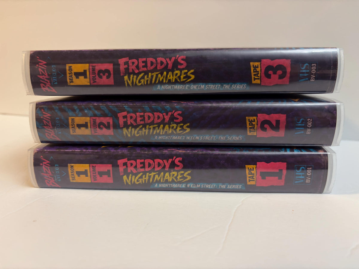 Freddy’s Nightmares Season 1 Custom VHS Set | 3 Tape Horror TV Collection | Volumes 1-3 | Retro 80’s Punk Edition