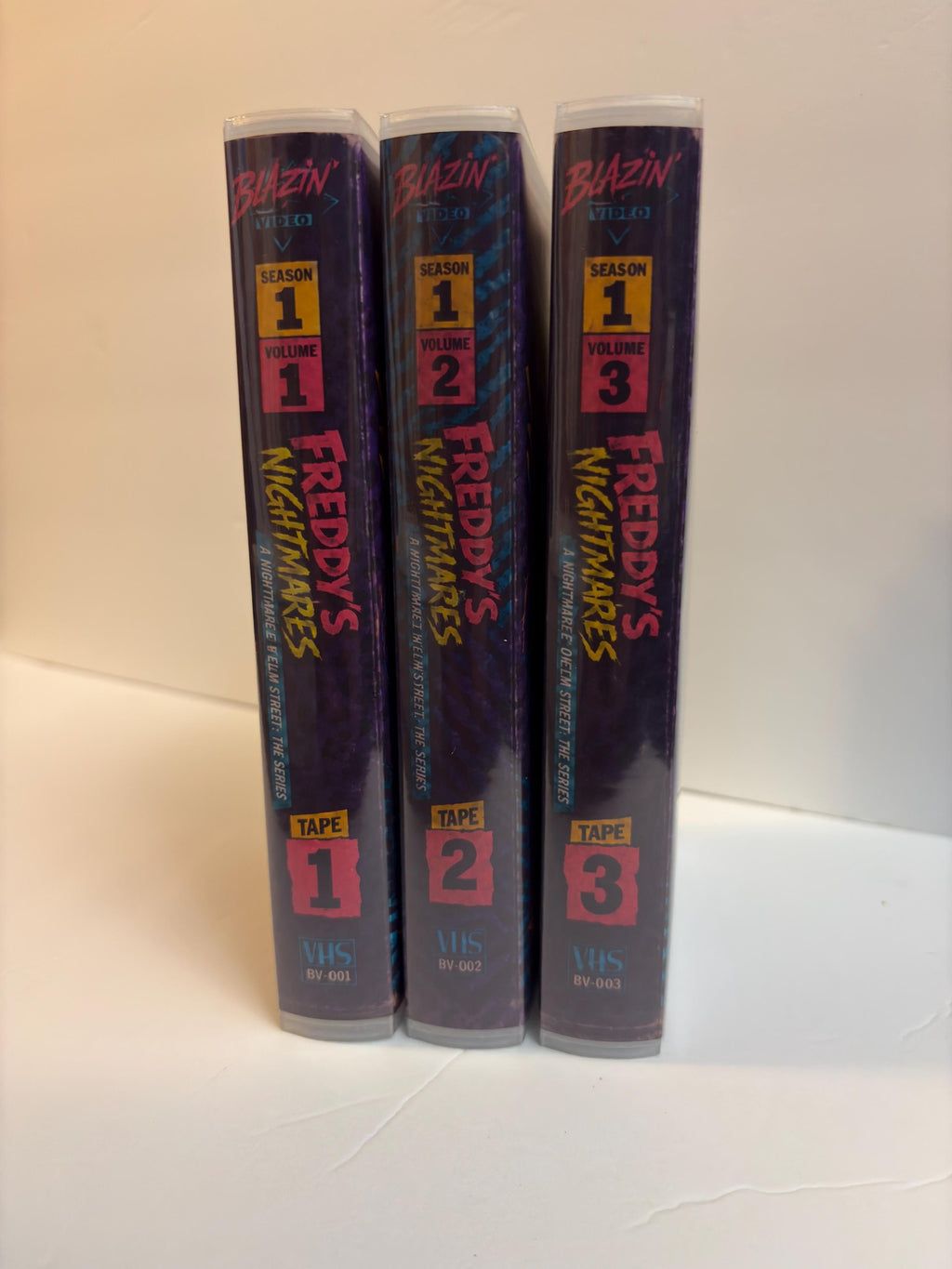Freddy’s Nightmares Season 1 Custom VHS Set | 3 Tape Horror TV Collection | Volumes 1-3 | Retro 80’s Punk Edition