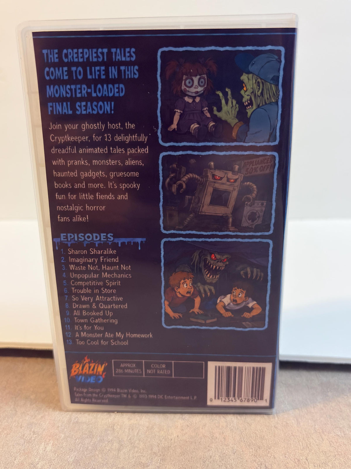 Tales from the Cryptkeeper Season 3 VHS – Complete Final Season 13 Episodes – Retro Animated Horror Custom Clamshell