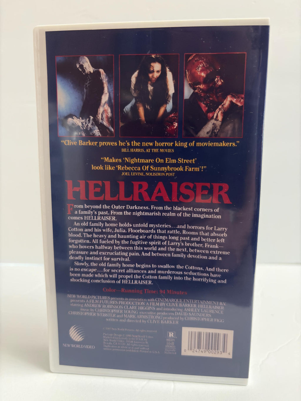 Hellraiser 1987 Custom White VHS | Clive Barker Horror | Pinhead VHS | Retro Horror Collector Edition | Clamshell