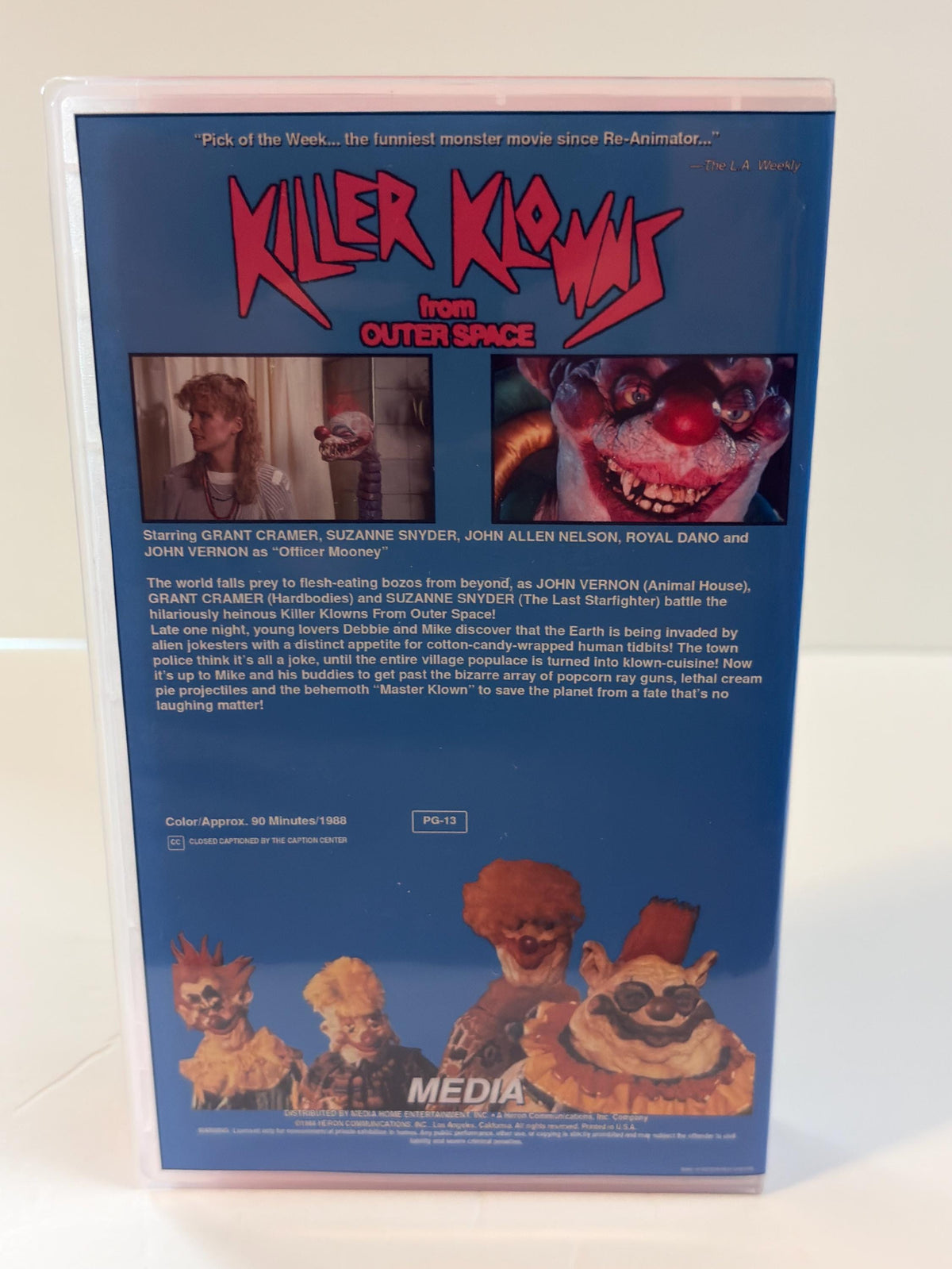 Killer Klowns from Outer Space Custom VHS Tape | Cotton Candy Pink Shell Horror VHS | Cult Sci-Fi Horror Collector Edition