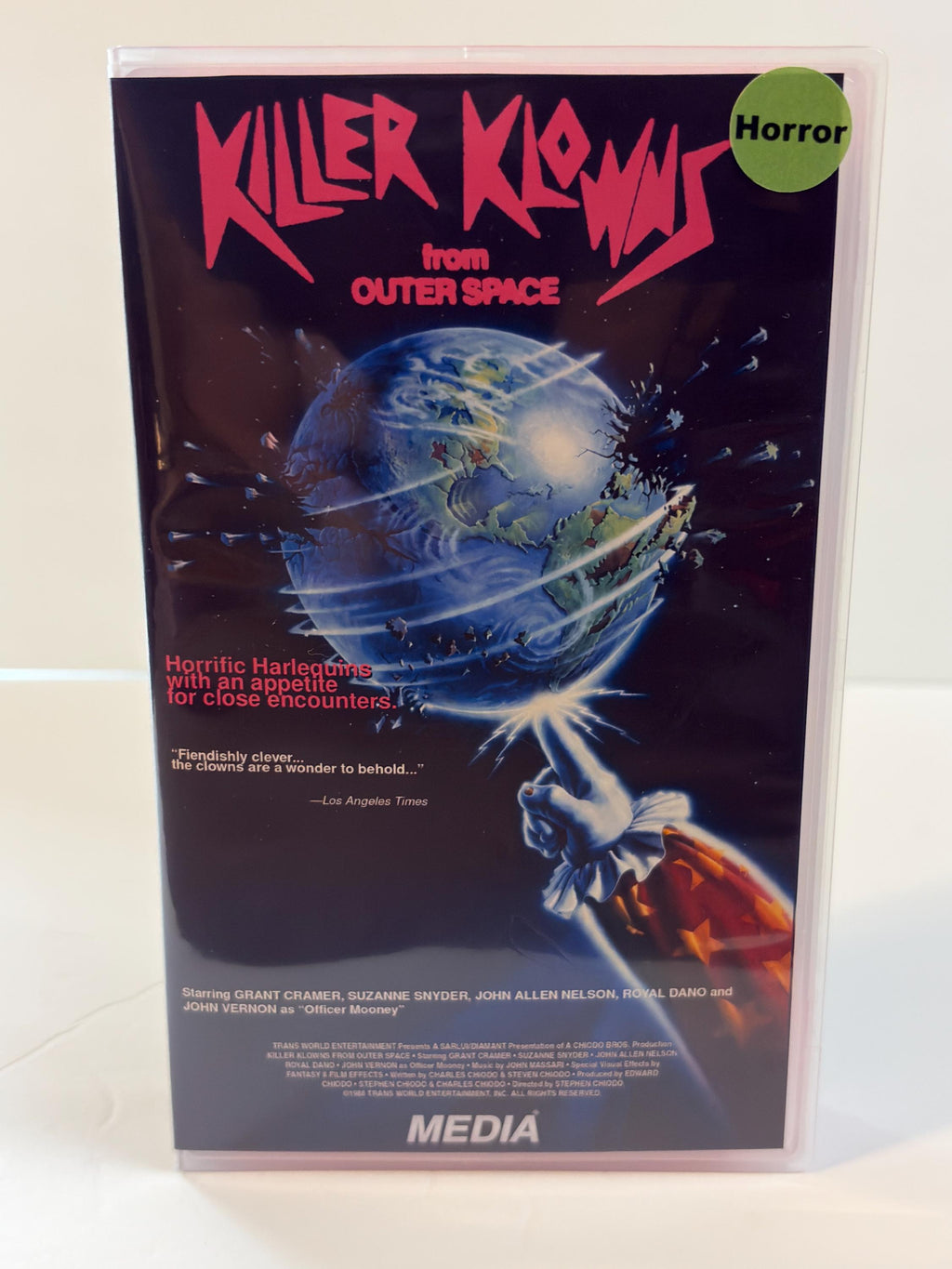 Killer Klowns from Outer Space Custom VHS Tape | Cotton Candy Pink Shell Horror VHS | Cult Sci-Fi Horror Collector Edition