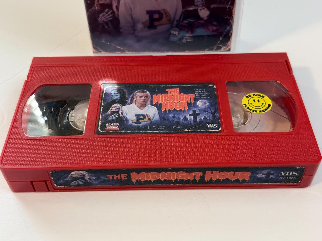 The Midnight Hour Custom VHS Tape | Red Shell Halloween Horror VHS | 80s TV Movie Collector Edition