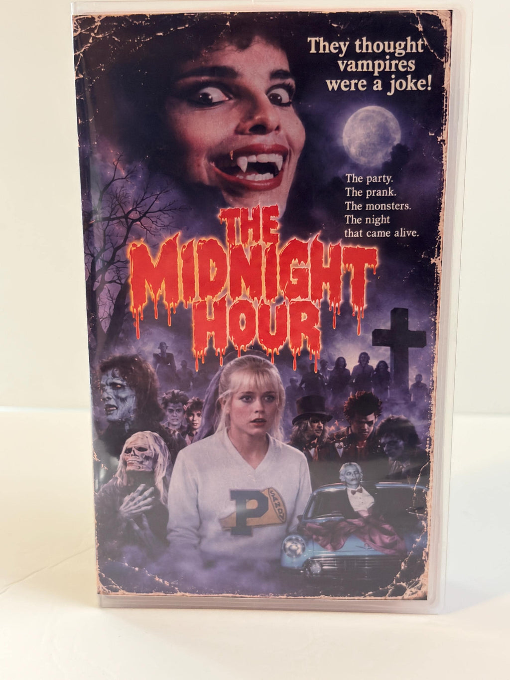 The Midnight Hour Custom VHS Tape | Red Shell Halloween Horror VHS | 80s TV Movie Collector Edition