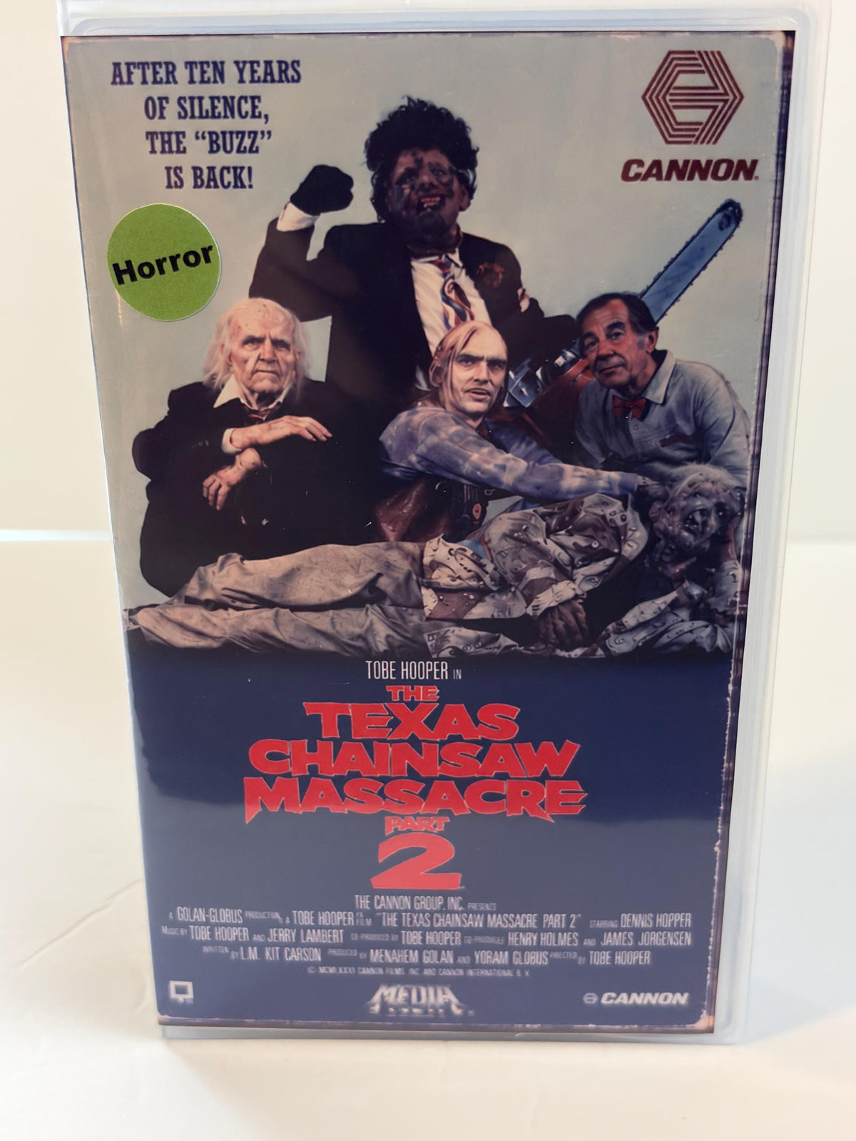 The Texas Chainsaw Massacre Part 2 Custom VHS Tape | Blue Shell Horror VHS | Cult Slasher Collector Edition