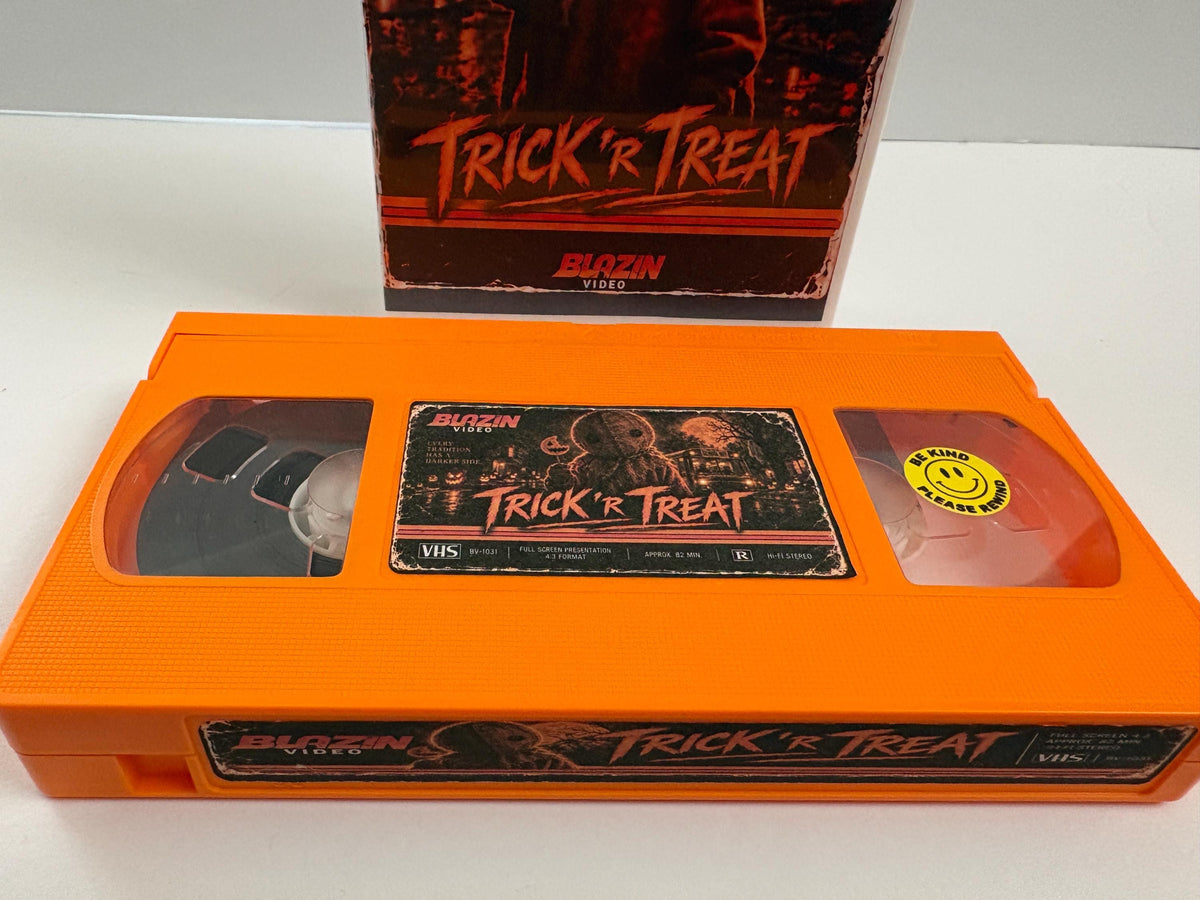 Trick ’r Treat VHS – Orange Tape – Sam Cover Edition – Halloween Horror Custom Retro VHS – Full Screen 4:3