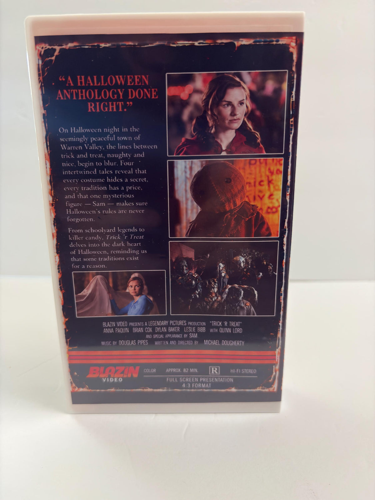 Trick ’r Treat VHS – Orange Tape – Sam Cover Edition – Halloween Horror Custom Retro VHS – Full Screen 4:3