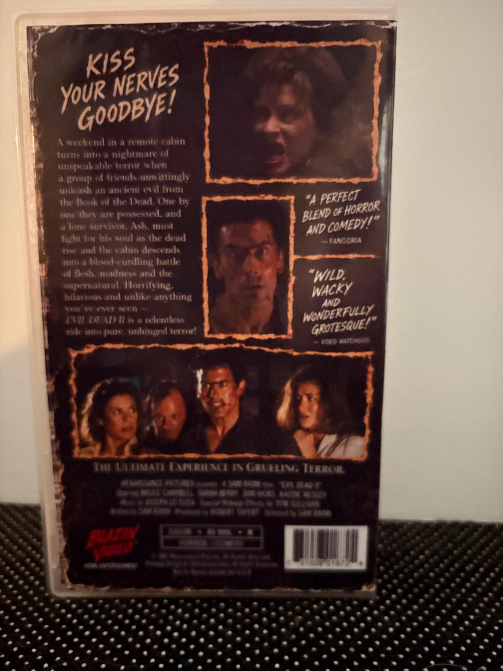 Evil Dead II Dead by Dawn VHS – Orange Tape – Sam Raimi Horror – Necronomicon Custom Retro Collector Edition
