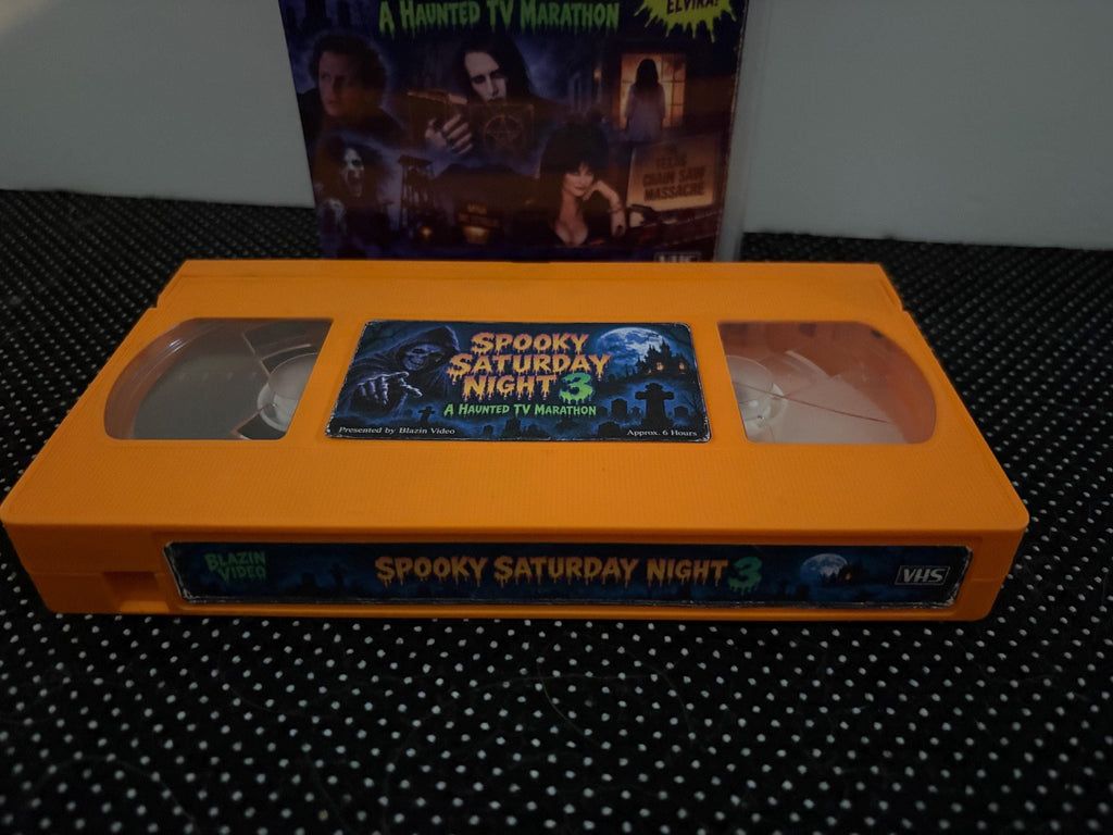 Spooky Saturday Night 3 VHS – Haunted TV Marathon – 6 Hour Halloween Compilation – Orange Tape – Custom Retro VHS