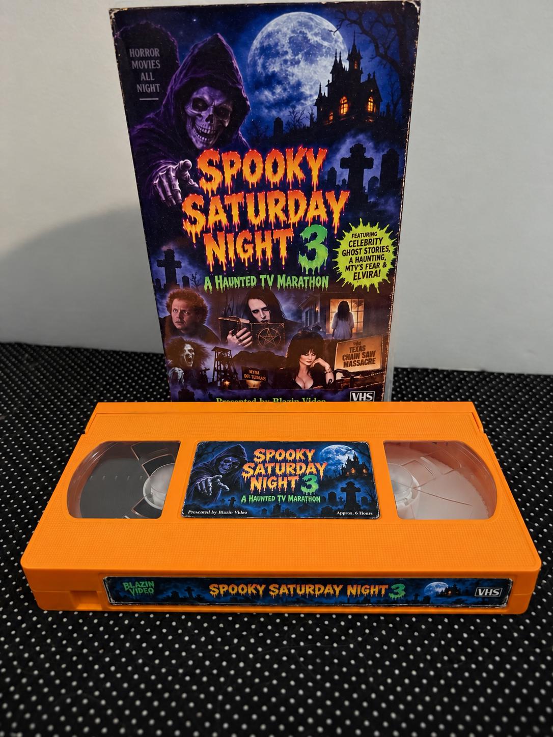 Spooky Saturday Night 3 VHS – Haunted TV Marathon – 6 Hour Halloween Compilation – Orange Tape – Custom Retro VHS