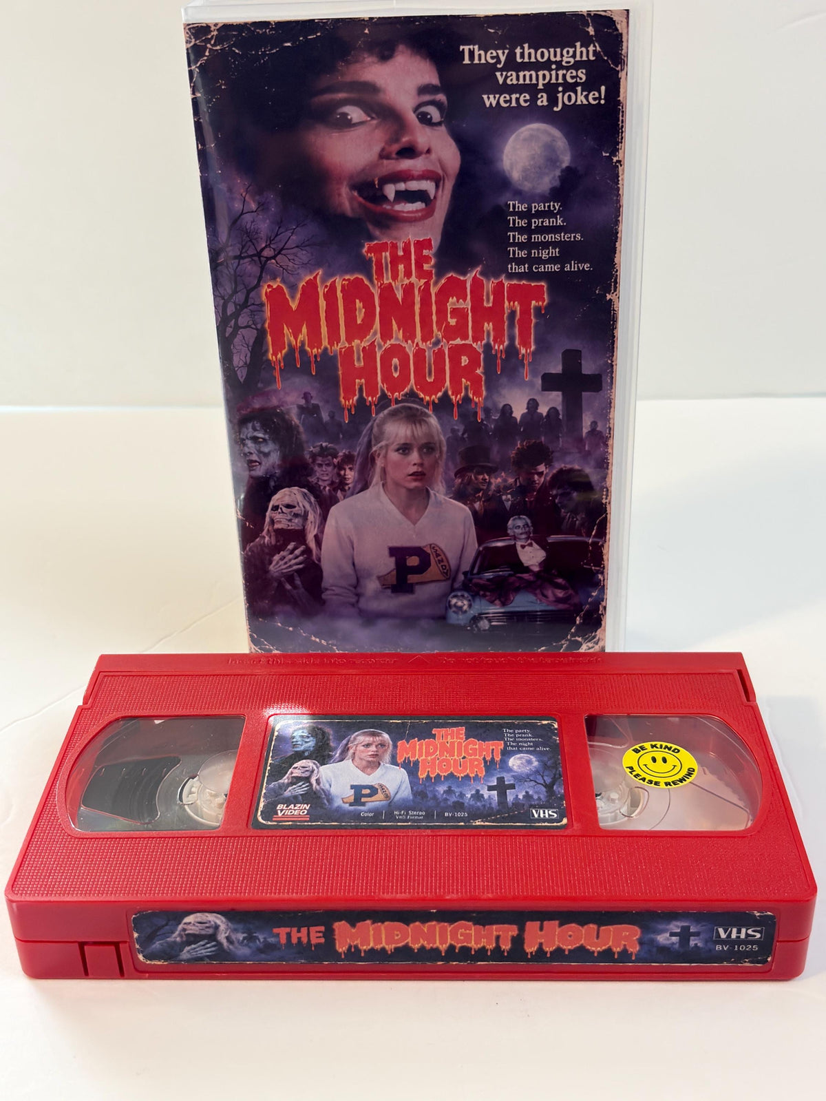 The Midnight Hour Custom VHS Tape | Red Shell Halloween Horror VHS | 80s TV Movie Collector Edition