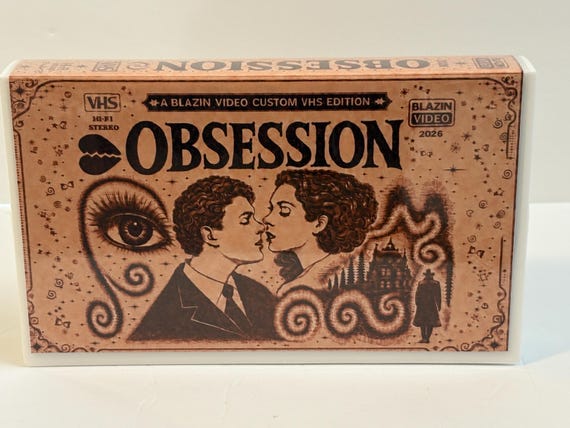 Obsession 2026 VHS packaging