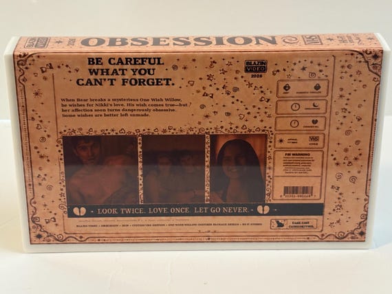 Obsession 2026 custom VHS detail